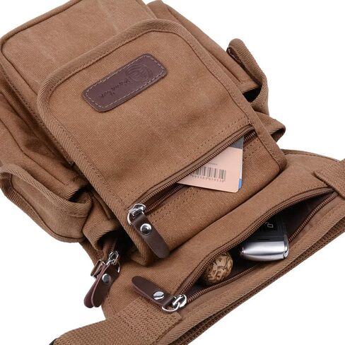 Canvas Drop Leg Bag Waist Pack Thigh Bag for Men Women Tactical Military Motorcycle Bike Cycling Hiking Camping Outdoor Travel Sling Crossbody Pouch Pack Pocket Daypack (Gray Green) in Saudi Arabia