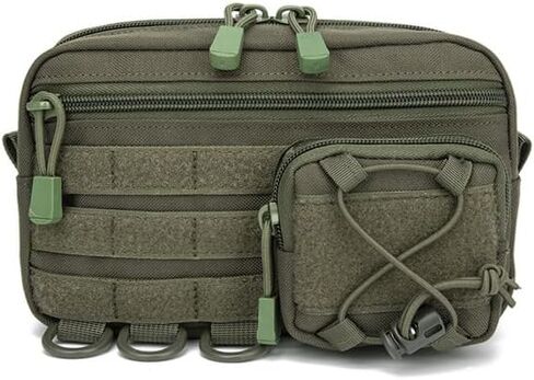 Outdoor Utility Pouch Waist Bag, Solid Color Storage Organizer with Zipper Closure, Portable Tool Bag for Everyday Carry (Army Green) in Saudi Arabia