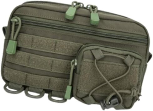 Outdoor Utility Pouch Waist Bag, Solid Color Storage Organizer with Zipper Closure, Portable Tool Bag for Everyday Carry (Army Green) in Saudi Arabia