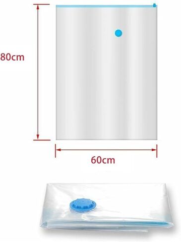 1pc Vacuum Bag for Clothes Storage With Valve Transparent Border Compressed Organizer Travel Space Saving Seal Packet(60 x 80cm) in Kuwait