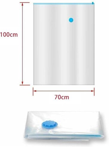 1pc Vacuum Bag for Clothes Storage With Valve Transparent Border Compressed Organizer Travel Space Saving Seal Packet(60 x 80cm) in Kuwait