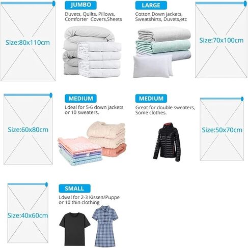 1pc Vacuum Bag for Clothes Storage With Valve Transparent Border Compressed Organizer Travel Space Saving Seal Packet(60 x 80cm) in Kuwait