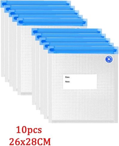 10Pcs Vacuum Sealed Storage Bag with Sealing Pump Household Sealer Air Valve Small Large Size(21x22 10PCS) in Kuwait