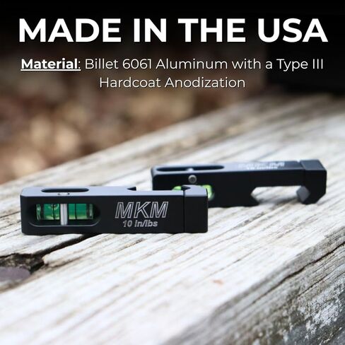 طقم تسوية مثبت على السكك الحديدية من MK Machining Billet Picatinny، مستوى فقاعات منخفض للغاية ومضاد للالتصاق، 6061 ألومنيوم، يتضمن مفتاح ألين 7/64 in Kuwait