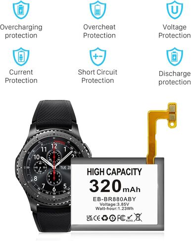 SHENMZ 320mAh EB-BR880ABY Battery for Samsung Galaxy Watch 4 Classic SM-R880 SM-R885 (42mm)/Galaxy Watch 4 SM-R860 SM-R865 (40mm) with Repair Tool Kits in Saudi Arabia