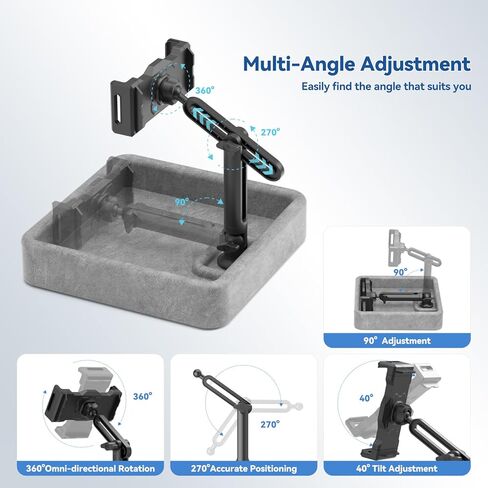 KDD Tablet Pillow Stand - Multi-Angle Adjustable iPad Holder for Lap, Bed and Desk - Foldable Kindle Soft Pad Dock with Storage Tray Compatible with iPad Pro 12.9, Air Mini, Phone, E-Reader in Saudi Arabia