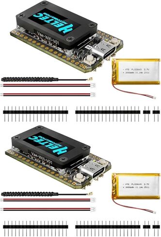 2Pcs Meshtastic Lora V4 Development Board with 3000 mAh Battery - Upgraded ESP32S3 + SX1262 LoRa Node WiFi Bluetooth 28dBm 2MB PSRAM 16MB Flash Supports GPS & Solar for Arduino LoRaWAN IOT in Saudi Arabia