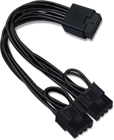 COMeap 12VHPWR Cable Extension, 16 Pin Female to Dual 8 Pin(6+2) Male PCIe Conversion GPU Power Cable for Power Supply with 12+4pin 12VHPWR Port 7 in(18cm) in Saudi Arabia