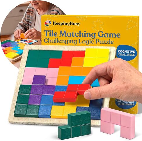 Keeping Busy Wooden Tile Brain Game for Older Adults with Dementia – Easy Puzzle Memory Game for Seniors – Cognitive Games for Elderly – Engaging Alzheimer’s and Dementia Activities for Seniors in Kuwait