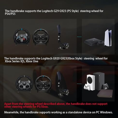 فرامل يد HCXLELD Sim Racing، عجلة سباق G29 G923 متوافقة مع PS4/PS5، عجلة سباق G920 G923 متوافقة مع XBOX Series X/S، ومشبك طاولة متضمن in Kuwait