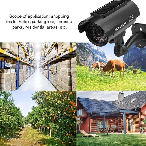 Solar Powered Fake Security Camera, Water Proof Dummy Surveillance Camera with Flashing LED Light and Bracket, for Indoor Outdoor Home Store Office in Saudi Arabia