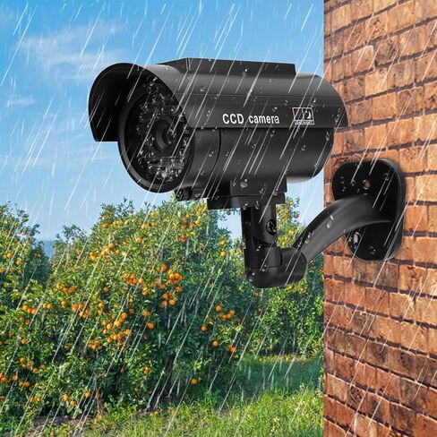 Solar Powered Fake Security Camera, Water Proof Dummy Surveillance Camera with Flashing LED Light and Bracket, for Indoor Outdoor Home Store Office in Saudi Arabia