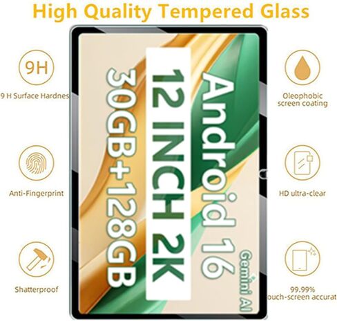 2 Pack Screen Protector for SVITOO Tab 12/P12 Android 16 Tablet 12 inch 116T, Anti-Scratch 9H Tempered Glass Film Guard for FIRYMID 12 Inch Tablet model 1116T in Saudi Arabia