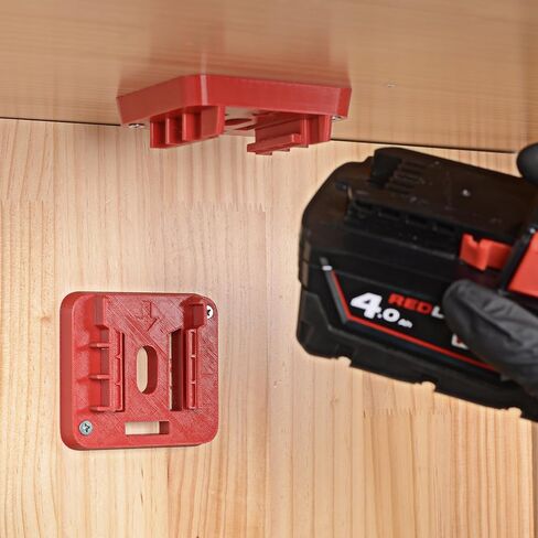 حامل بطارية SWER 12 حزمة M18، متوافق مع Milwaukee M18، حامل أدوات تخزين البطارية على الحائط، أحمر in Kuwait