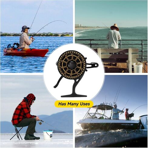 RiToEasysports Ice Fishing Reel, Metal Magnetic Drop Inline Fishing Reel with High Speed 3.0:1 for River Lake Deep Sea Enthusiasts in Saudi Arabia