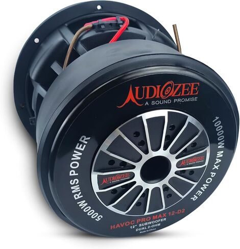Audiozee Havoc Pro Max 12" 5000W RMS/10000W Max – Dual 2 Ohm Subwoofer, 4" 4-Layer Flat Aluminum Voice Coil, Kevlar Fiber Cone, Competition Grade Design in Saudi Arabia