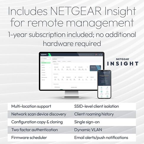 NETGEAR Tri-Band PoE 10 G Insight Manageable WiFi 7 Access Point (WBE750) – 18.4 Gbps Speed (AX18400) - Covers up to 3,000 sq. ft., 256 Client Devices - WPA3 - Power Adapter not Included in Saudi Arabia
