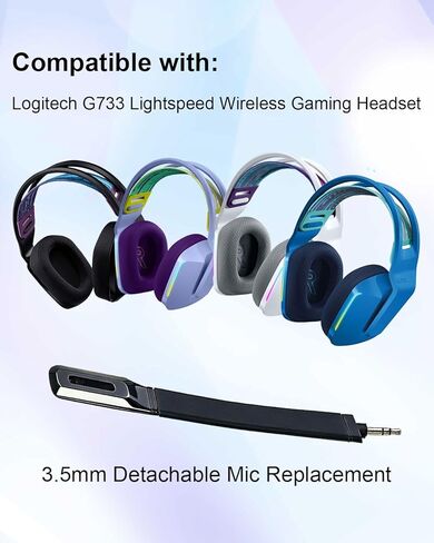 G733 Replacement Game Mic for Logitech G733 Wireless Gaming Headset, Noise Cancelling Mic for Clear in-Game Communication for PC Xbox One PS4 PS5, 3.5mm Plug Gaming Headset Mic in Saudi Arabia