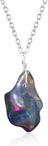 Natural Raw Ametrine Gemstone Rough Stone Handmade Dainty Pendant Necklace Healing Chakra Crystals Birthstone Gift for Women Silver Plated Chain 18 inch in Saudi Arabia