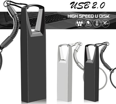 32GB USB Flash Drive with Type C Adapter and Lanyard, USB 2.0 High Speed Pen Drive, Mini Storage Memory Stick for Phone/Pad/PC/Laptop - (Silver 32GB) in Saudi Arabia