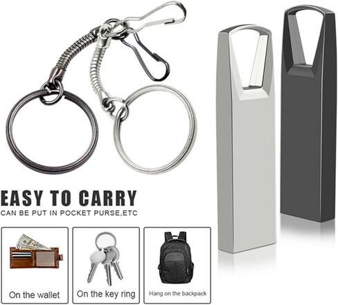 32GB USB Flash Drive with Type C Adapter and Lanyard, USB 2.0 High Speed Pen Drive, Mini Storage Memory Stick for Phone/Pad/PC/Laptop - (Silver 32GB) in Saudi Arabia