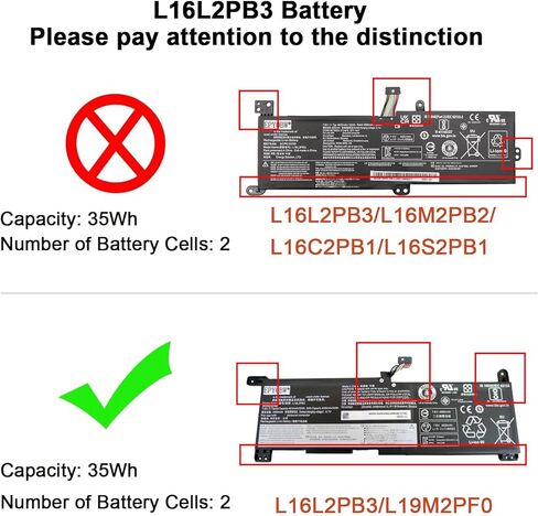 L19M2PF0 Laptop Battery 35Wh 2-Cell Compatible with Lenovo Ideapad Slim 1-11AST-05 81VR / 1-14AST-05 81VS / 1-11ADA05 82GV / 1-14ADA05 82GW Series L16L2PB3 SB10V25256 5B10V25257 in Saudi Arabia