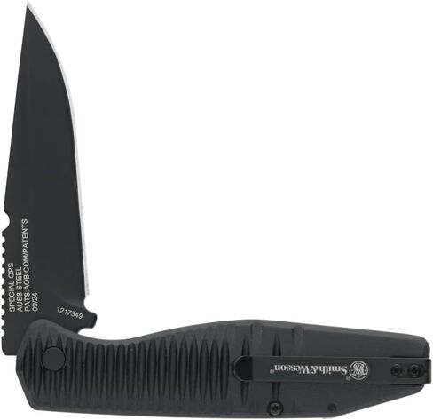Smith & Wesson Special Ops Push Button Folder with Button Lock, Pocket Clip, Aluminum Handle, 1.9"-3.5", Steel Blade, For Tactical, Survival, and Everyday Carry in Saudi Arabia