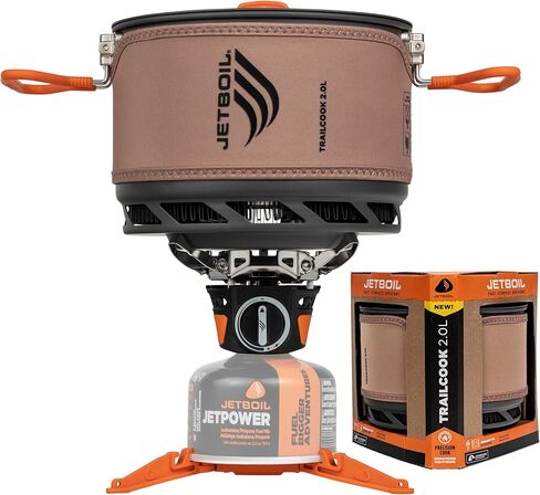 نظام الطبخ Jetboil TrailCook 2.0L للتخييم وحقيبة الظهر مع تحكم في الحرارة قابل للتعديل، جديد لعام 2026، أسمر ضارب للصفرة in Kuwait
