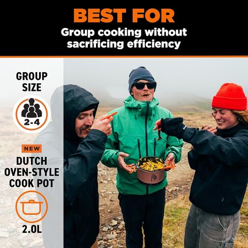 نظام الطبخ Jetboil TrailCook 2.0L للتخييم وحقيبة الظهر مع تحكم في الحرارة قابل للتعديل، جديد لعام 2026، أسمر ضارب للصفرة in Kuwait