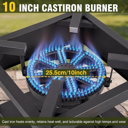 Bestfire 260,000 BTU Outdoor Propane Gas Stove, 0-20 PSI Adjustable Regulator, Steel-Braided Hose, High Pressure Single Burner Cooker for Turkey Fryer, Seafood Boil, Quemador de Gas Propano in Saudi Arabia