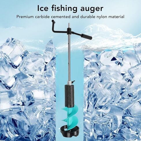 Electric Ice Auger for Fishing Nylon Corless Lightweight Impact with 50cm and Guards for Shallow Water Ice Fishing Enthusiasts Aluminum Alloy Hard Steel in Saudi Arabia
