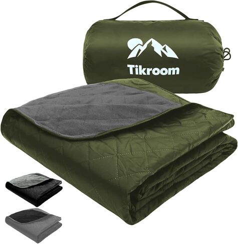 Large Waterproof Outdoor Camping Blanket, 80 x 58 inch Fleece Picnic Blankets Windproof Travel Stadium Blanket for Beaches Pets Car Camp Picnic Mat for Both Cold & Warm Weather in Saudi Arabia