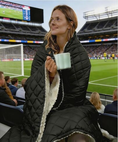 12V Battery Operated Wearable Heated Blanket for Office,Camping,Stadium with Storage Bag,3-Level Temperature Up to 167°F,15000mAh Battery Included (Black) in Saudi Arabia