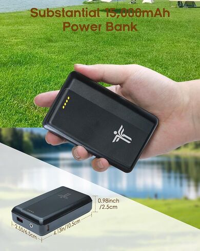 12V Battery Operated Wearable Heated Blanket for Office,Camping,Stadium with Storage Bag,3-Level Temperature Up to 167°F,15000mAh Battery Included (Black) in Saudi Arabia