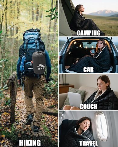 12V Battery Operated Wearable Heated Blanket for Office,Camping,Stadium with Storage Bag,3-Level Temperature Up to 167°F,15000mAh Battery Included (Black) in Saudi Arabia