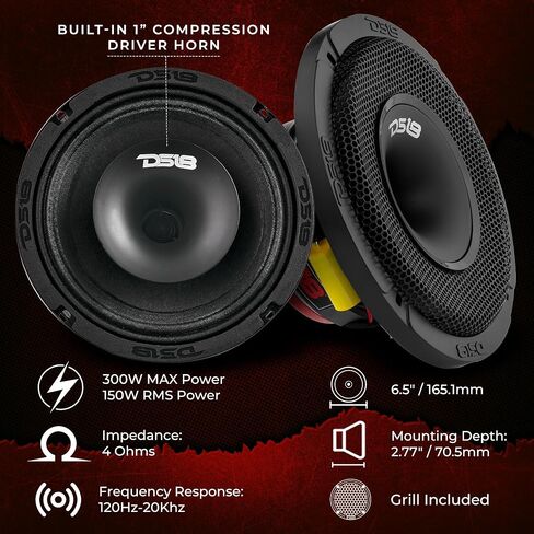 DS18 Sonic Power Duo Bundle - 2X 6.5 Hybrid Loudspeakers Built in Driver with 2X Super Bullet Tweeters - Precision and Power Unleashed in Car Audio Stereo Systems in Saudi Arabia