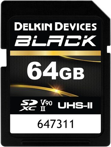 Delkin Devices Black 64GB SDXC UHS-II V90 SD Memory Card in Saudi Arabia