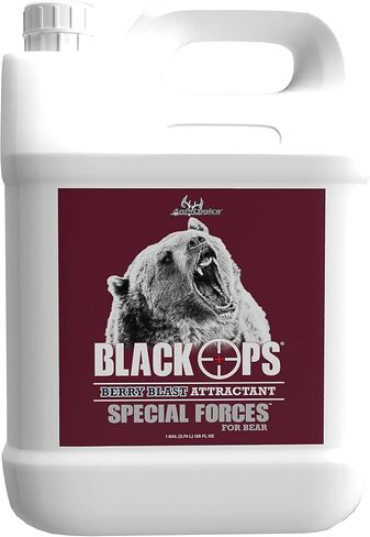 ANI-Logics Black Ops Special Forces Berry Blast Liquid Bear جذاب - رائحة حلوة تدوم طويلاً - رج وصب لجذوع الأشجار/جذوع الأشجار ومواقع الطعم - رائعة لاستطلاعات Trail-Cam - 1 جالون in Kuwait