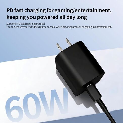 60W Switch 2 AC Adapter for Nintendo Switch/OLED/Lite/Console/HDMI/Steam Deck 2/4K TV Mode HAC-002 for ASUS ROG Ally for iPhone 17 pm Games & Accessories PD Fast Charger with 6.6FT(2M) Cable in Saudi Arabia