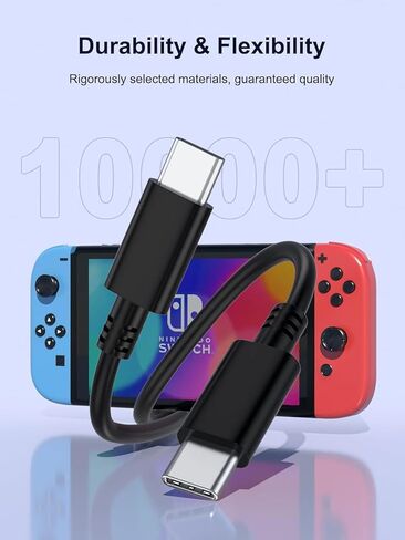 شاحن لجهاز نينتندو سويتش، كتلة شحن سريع للحائط USB-C مع كابل بطول 6 أقدام، محول شاحن حائط وسفر للمحول، سطح البخار، ROG Ally (عبوة من قطعتين) in Kuwait
