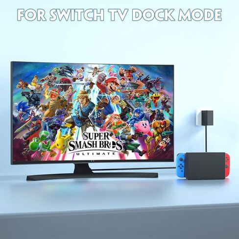 شاحن لجهاز نينتندو سويتش، كتلة شحن سريع للحائط USB-C مع كابل بطول 6 أقدام، محول شاحن حائط وسفر للمحول، سطح البخار، ROG Ally (عبوة من قطعتين) in Kuwait