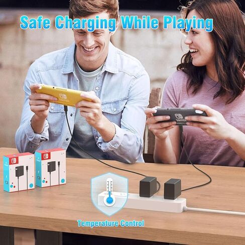 شاحن لجهاز نينتندو سويتش، كتلة شحن سريع للحائط USB-C مع كابل بطول 6 أقدام، محول شاحن حائط وسفر للمحول، سطح البخار، ROG Ally (عبوة من قطعتين) in Kuwait