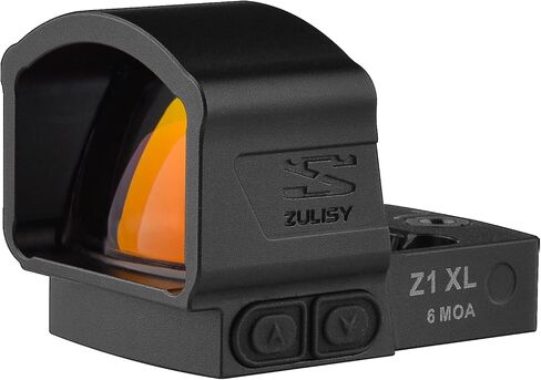 Zulisy Z1 XL 6 MOA Micro Open Red Dot Sight، متوافق مع RMSc 507k Footprint Mount Pistol Mount، 1x25mm عدسة كبيرة خفيفة الوزن بصريات تكتيكية عاكسة للضوء، اهتز للاستيقاظ، بطارية جانبية، 1 نقرة 1 MOA in Kuwait