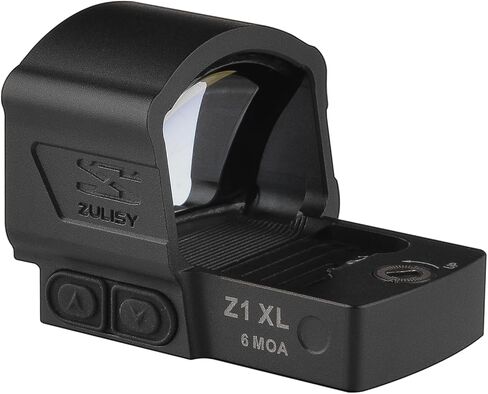 Zulisy Z1 XL 6 MOA Micro Open Red Dot Sight، متوافق مع RMSc 507k Footprint Mount Pistol Mount، 1x25mm عدسة كبيرة خفيفة الوزن بصريات تكتيكية عاكسة للضوء، اهتز للاستيقاظ، بطارية جانبية، 1 نقرة 1 MOA in Kuwait