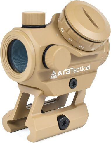 AT3 التكتيكي RD-50 PRO FDE Red Dot Sight - مع حامل صاعد للشهادة مع مشاهد حديدية - 2 MOA نطاق نقطة حمراء مدمجة (Med .83 "Riser (الشهادة المطلقة)) in Kuwait