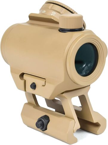 AT3 التكتيكي RD-50 PRO FDE Red Dot Sight - مع حامل صاعد للشهادة مع مشاهد حديدية - 2 MOA نطاق نقطة حمراء مدمجة (Med .83 "Riser (الشهادة المطلقة)) in Kuwait
