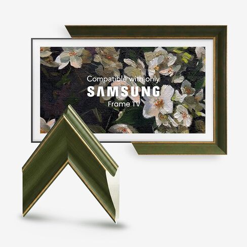 إطار تلفزيون مصنوع يدويًا باللون الأخضر لشبونة - متوافق فقط مع Samsung The Frame (يناسب تلفزيون بإطار 2021-2025، مقاس 85 بوصة) in Kuwait