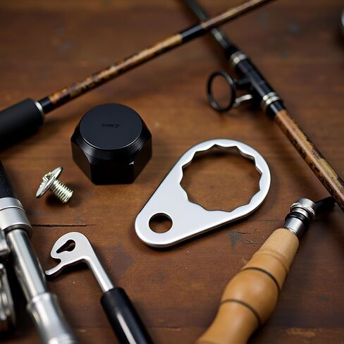 M7 Fishing Reel Screws Nut Caps, Metal Fishing Reel Handle Screw Cap Crank Nuts and Locking Plate Replacement for Left and Right Hand Plate DIY Fishing Accessory, Fishing Reel Replacement Parts in Saudi Arabia