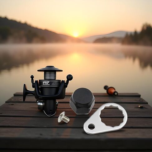 M7 Fishing Reel Screws Nut Caps, Metal Fishing Reel Handle Screw Cap Crank Nuts and Locking Plate Replacement for Left and Right Hand Plate DIY Fishing Accessory, Fishing Reel Replacement Parts in Saudi Arabia