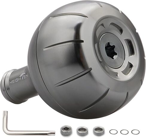 مقبض بكرة الصيد HEIGHTEN 42 مم من أجل Shimano Daiwa Baitcasting Spinning Reel Stradic FK 5000 Saragosa SW Ocea Jigger Torium Speedmaster (42 مم - أسود وسيفر) (1118) in Kuwait